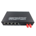 10/100 / 1000M Gigabit Fiber Optic Media Converter avec 4 ports RJ45 et double port fibre FC